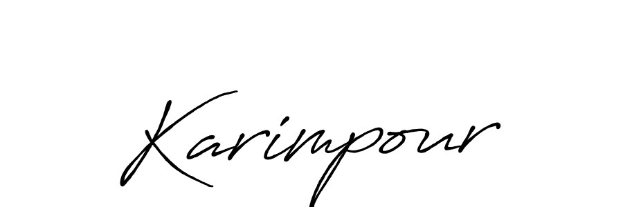 Use a signature maker to create a handwritten signature online. With this signature software, you can design (Antro_Vectra_Bolder) your own signature for name Karimpour. Karimpour signature style 7 images and pictures png