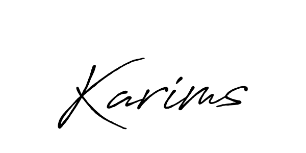 Design your own signature with our free online signature maker. With this signature software, you can create a handwritten (Antro_Vectra_Bolder) signature for name Karims. Karims signature style 7 images and pictures png