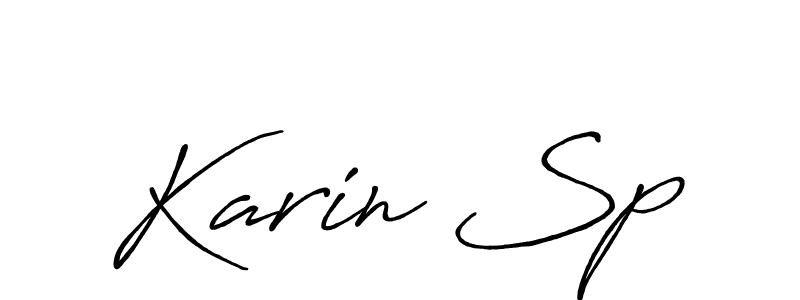 Use a signature maker to create a handwritten signature online. With this signature software, you can design (Antro_Vectra_Bolder) your own signature for name Karin Sp. Karin Sp signature style 7 images and pictures png