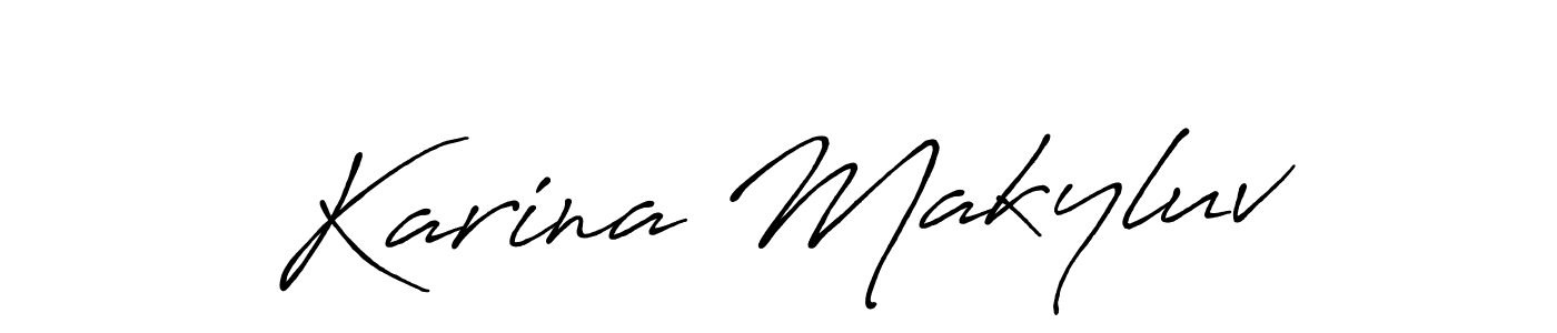 Karina Makyluv stylish signature style. Best Handwritten Sign (Antro_Vectra_Bolder) for my name. Handwritten Signature Collection Ideas for my name Karina Makyluv. Karina Makyluv signature style 7 images and pictures png