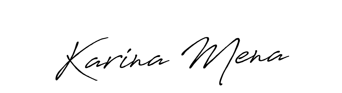 Also we have Karina Mena name is the best signature style. Create professional handwritten signature collection using Antro_Vectra_Bolder autograph style. Karina Mena signature style 7 images and pictures png