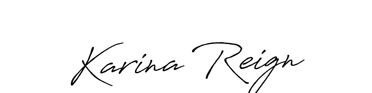 How to make Karina Reign name signature. Use Antro_Vectra_Bolder style for creating short signs online. This is the latest handwritten sign. Karina Reign signature style 7 images and pictures png