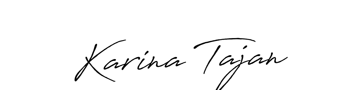 if you are searching for the best signature style for your name Karina Tajan. so please give up your signature search. here we have designed multiple signature styles  using Antro_Vectra_Bolder. Karina Tajan signature style 7 images and pictures png