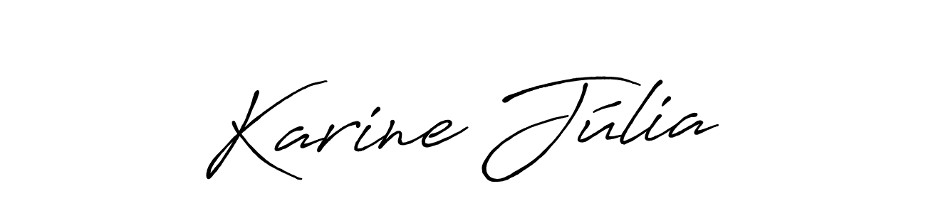 Create a beautiful signature design for name Karine Júlia. With this signature (Antro_Vectra_Bolder) fonts, you can make a handwritten signature for free. Karine Júlia signature style 7 images and pictures png