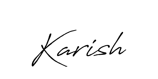 Use a signature maker to create a handwritten signature online. With this signature software, you can design (Antro_Vectra_Bolder) your own signature for name Karish. Karish signature style 7 images and pictures png