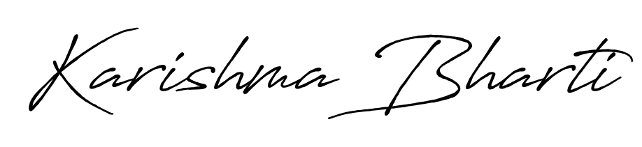 Transform the name Karishma Bharti into a signature masterpiece using Antro_Vectra_Bolder font. Ideal for photographers, artists, and creators looking for watermarks. Karishma Bharti signature style 7 images and pictures png