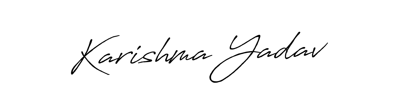 You should practise on your own different ways (Antro_Vectra_Bolder) to write your name (Karishma Yadav) in signature. don't let someone else do it for you. Karishma Yadav signature style 7 images and pictures png