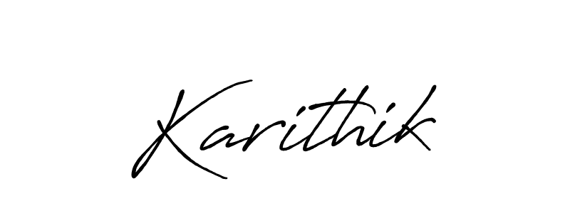 Make a beautiful signature design for name Karithik. With this signature (Antro_Vectra_Bolder) style, you can create a handwritten signature for free. Karithik signature style 7 images and pictures png