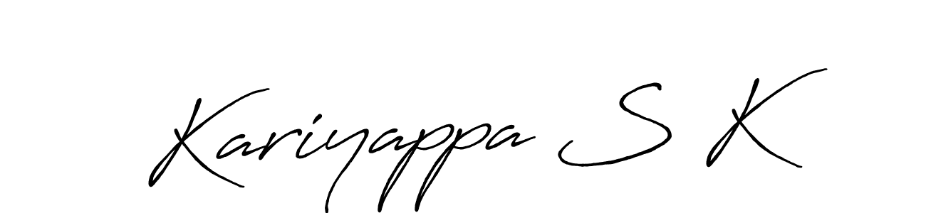 Use a signature maker to create a handwritten signature online. With this signature software, you can design (Antro_Vectra_Bolder) your own signature for name Kariyappa S K. Kariyappa S K signature style 7 images and pictures png
