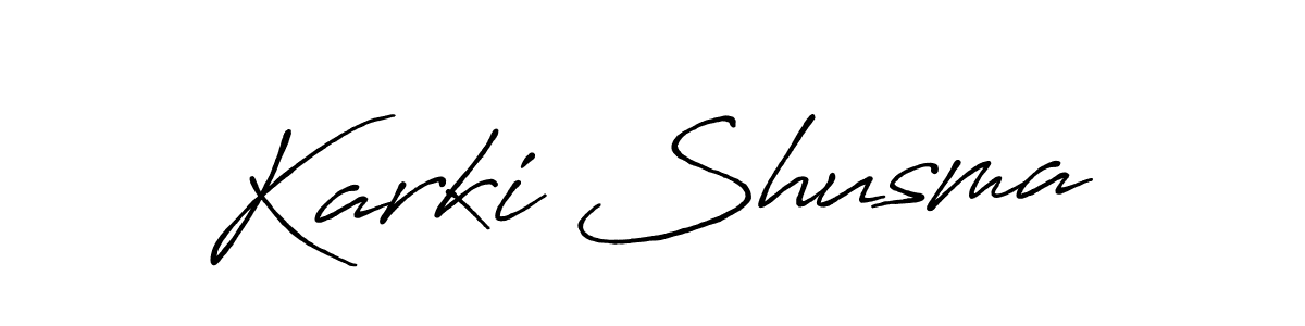 Antro_Vectra_Bolder is a professional signature style that is perfect for those who want to add a touch of class to their signature. It is also a great choice for those who want to make their signature more unique. Get Karki Shusma name to fancy signature for free. Karki Shusma signature style 7 images and pictures png