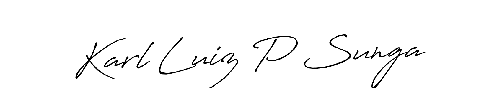 How to make Karl Luiz P Sunga name signature. Use Antro_Vectra_Bolder style for creating short signs online. This is the latest handwritten sign. Karl Luiz P Sunga signature style 7 images and pictures png