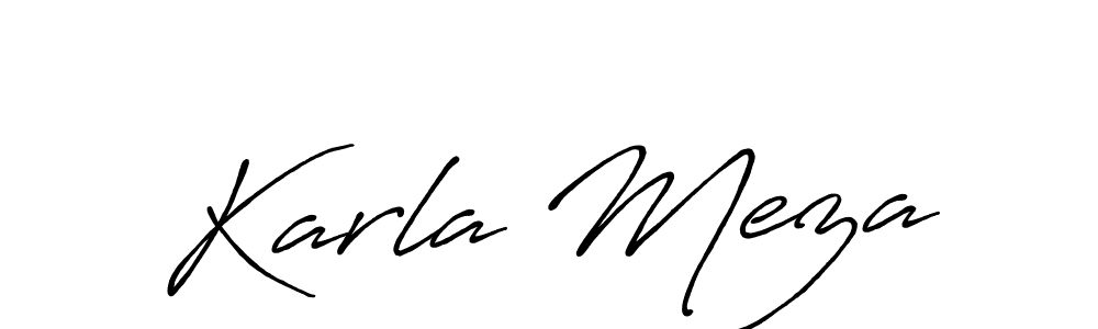 You should practise on your own different ways (Antro_Vectra_Bolder) to write your name (Karla Meza) in signature. don't let someone else do it for you. Karla Meza signature style 7 images and pictures png