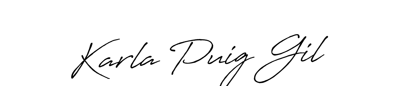 Use a signature maker to create a handwritten signature online. With this signature software, you can design (Antro_Vectra_Bolder) your own signature for name Karla Puig Gil. Karla Puig Gil signature style 7 images and pictures png