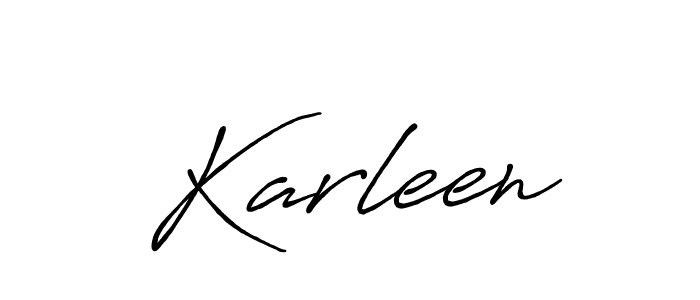 Karleen stylish signature style. Best Handwritten Sign (Antro_Vectra_Bolder) for my name. Handwritten Signature Collection Ideas for my name Karleen. Karleen signature style 7 images and pictures png