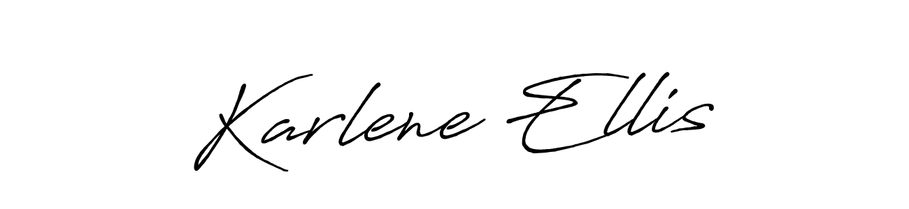 Make a beautiful signature design for name Karlene Ellis. With this signature (Antro_Vectra_Bolder) style, you can create a handwritten signature for free. Karlene Ellis signature style 7 images and pictures png