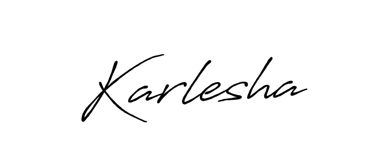 Karlesha stylish signature style. Best Handwritten Sign (Antro_Vectra_Bolder) for my name. Handwritten Signature Collection Ideas for my name Karlesha. Karlesha signature style 7 images and pictures png