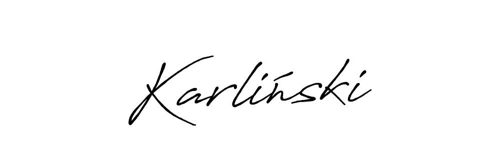 Karliński stylish signature style. Best Handwritten Sign (Antro_Vectra_Bolder) for my name. Handwritten Signature Collection Ideas for my name Karliński. Karliński signature style 7 images and pictures png