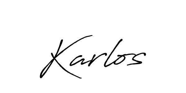 Create a beautiful signature design for name Karlos. With this signature (Antro_Vectra_Bolder) fonts, you can make a handwritten signature for free. Karlos signature style 7 images and pictures png