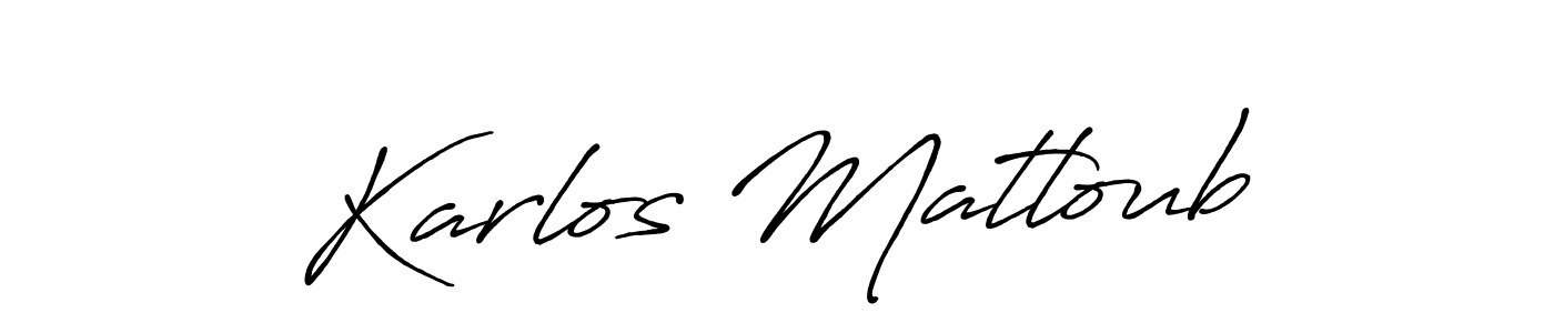 Make a beautiful signature design for name Karlos Matloub. With this signature (Antro_Vectra_Bolder) style, you can create a handwritten signature for free. Karlos Matloub signature style 7 images and pictures png