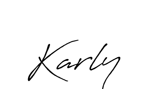 How to make Karly name signature. Use Antro_Vectra_Bolder style for creating short signs online. This is the latest handwritten sign. Karly signature style 7 images and pictures png