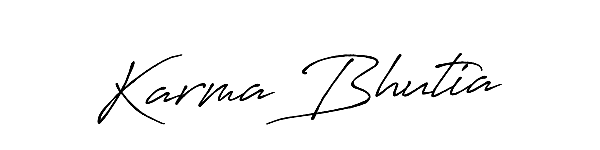 How to make Karma Bhutia name signature. Use Antro_Vectra_Bolder style for creating short signs online. This is the latest handwritten sign. Karma Bhutia signature style 7 images and pictures png