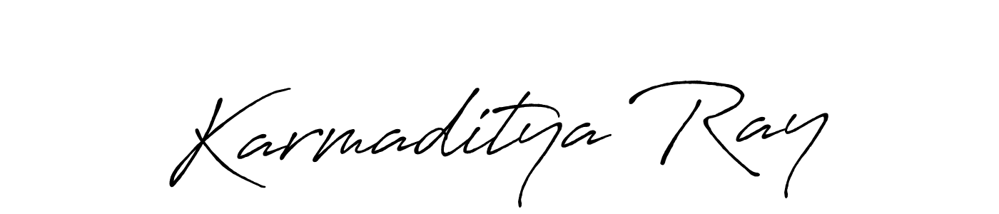 How to make Karmaditya Ray name signature. Use Antro_Vectra_Bolder style for creating short signs online. This is the latest handwritten sign. Karmaditya Ray signature style 7 images and pictures png
