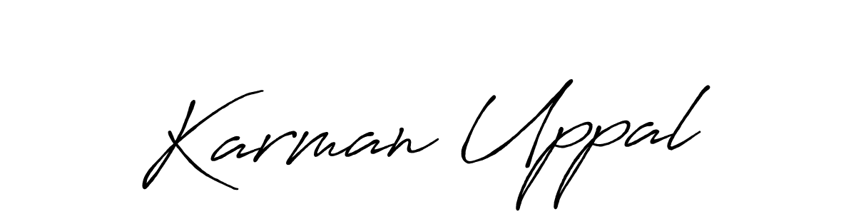 How to make Karman Uppal signature? Antro_Vectra_Bolder is a professional autograph style. Create handwritten signature for Karman Uppal name. Karman Uppal signature style 7 images and pictures png