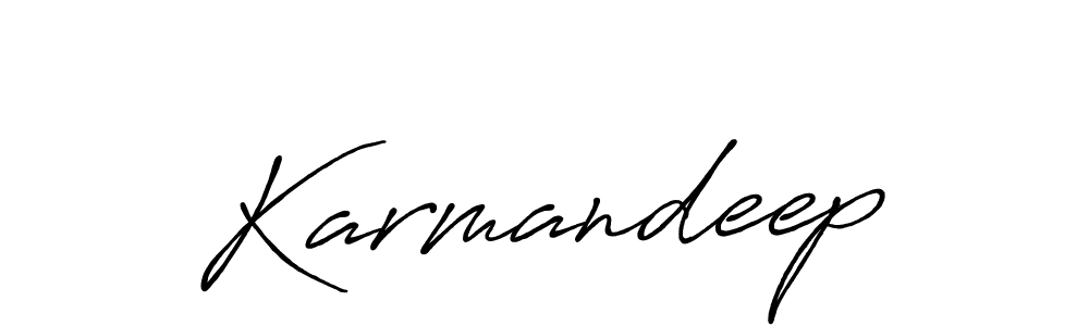 How to make Karmandeep signature? Antro_Vectra_Bolder is a professional autograph style. Create handwritten signature for Karmandeep name. Karmandeep signature style 7 images and pictures png