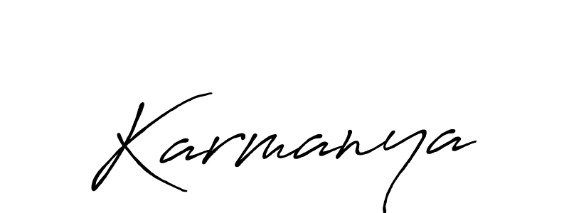 Create a beautiful signature design for name Karmanya. With this signature (Antro_Vectra_Bolder) fonts, you can make a handwritten signature for free. Karmanya signature style 7 images and pictures png