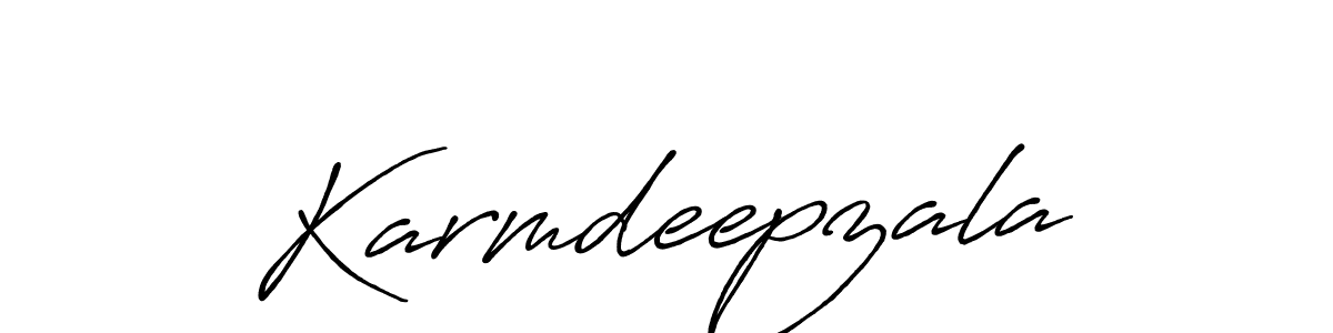 You should practise on your own different ways (Antro_Vectra_Bolder) to write your name (Karmdeepzala) in signature. don't let someone else do it for you. Karmdeepzala signature style 7 images and pictures png