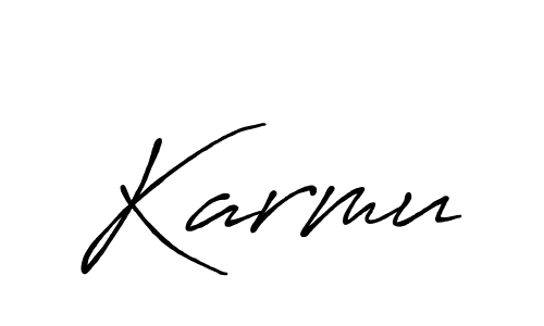 Use a signature maker to create a handwritten signature online. With this signature software, you can design (Antro_Vectra_Bolder) your own signature for name Karmu. Karmu signature style 7 images and pictures png