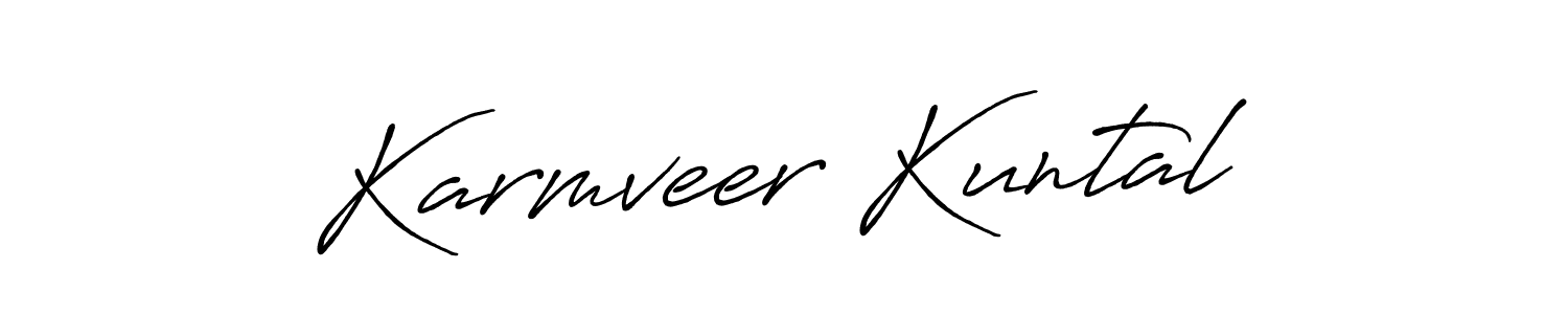 Use a signature maker to create a handwritten signature online. With this signature software, you can design (Antro_Vectra_Bolder) your own signature for name Karmveer Kuntal. Karmveer Kuntal signature style 7 images and pictures png