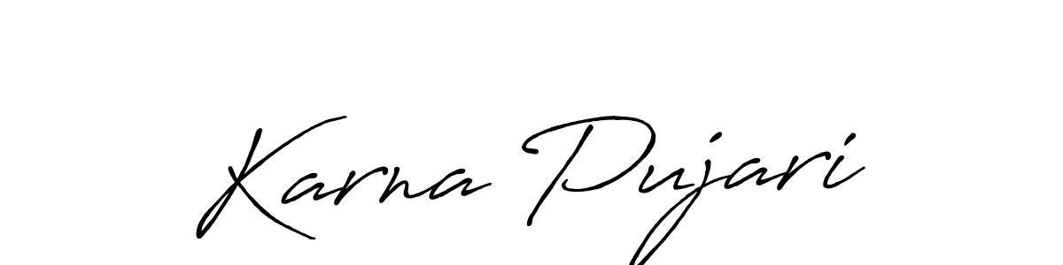 Design your own signature with our free online signature maker. With this signature software, you can create a handwritten (Antro_Vectra_Bolder) signature for name Karna Pujari. Karna Pujari signature style 7 images and pictures png