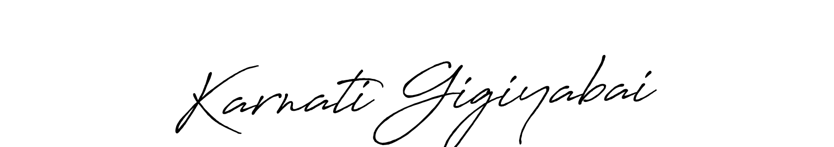 You should practise on your own different ways (Antro_Vectra_Bolder) to write your name (Karnati Gigiyabai) in signature. don't let someone else do it for you. Karnati Gigiyabai signature style 7 images and pictures png