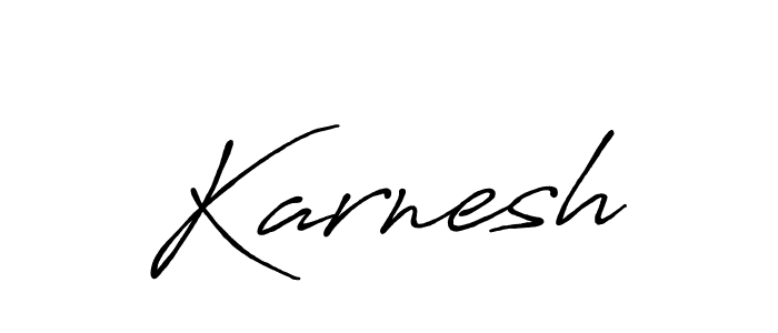 Make a beautiful signature design for name Karnesh. With this signature (Antro_Vectra_Bolder) style, you can create a handwritten signature for free. Karnesh signature style 7 images and pictures png