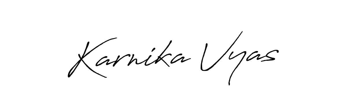 The best way (Antro_Vectra_Bolder) to make a short signature is to pick only two or three words in your name. The name Karnika Vyas include a total of six letters. For converting this name. Karnika Vyas signature style 7 images and pictures png