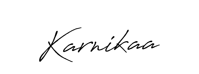 The best way (Antro_Vectra_Bolder) to make a short signature is to pick only two or three words in your name. The name Karnikaa include a total of six letters. For converting this name. Karnikaa signature style 7 images and pictures png