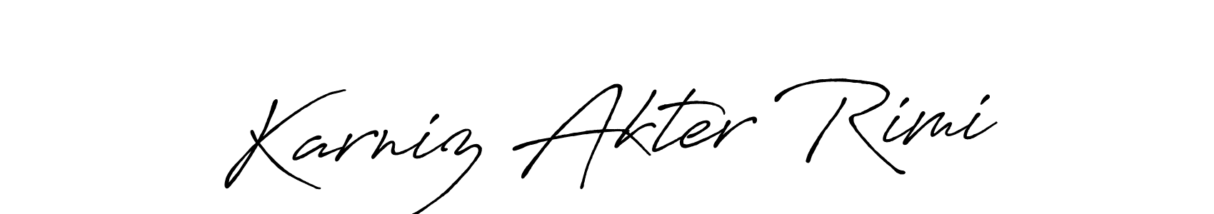 Design your own signature with our free online signature maker. With this signature software, you can create a handwritten (Antro_Vectra_Bolder) signature for name Karniz Akter Rimi. Karniz Akter Rimi signature style 7 images and pictures png