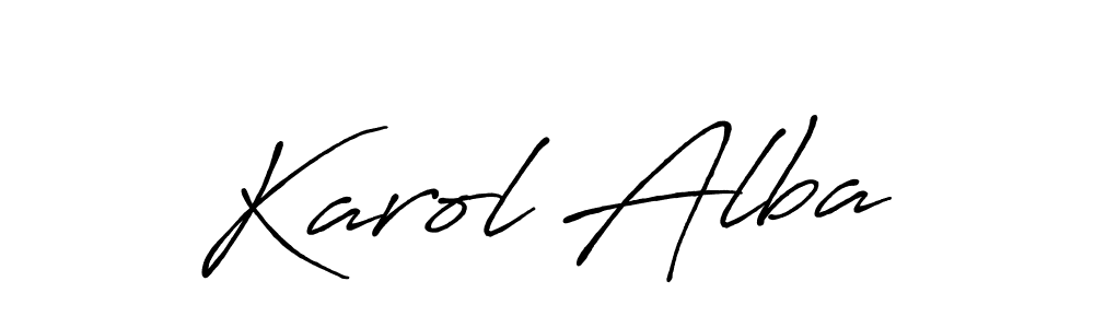 The best way (Antro_Vectra_Bolder) to make a short signature is to pick only two or three words in your name. The name Karol Alba include a total of six letters. For converting this name. Karol Alba signature style 7 images and pictures png