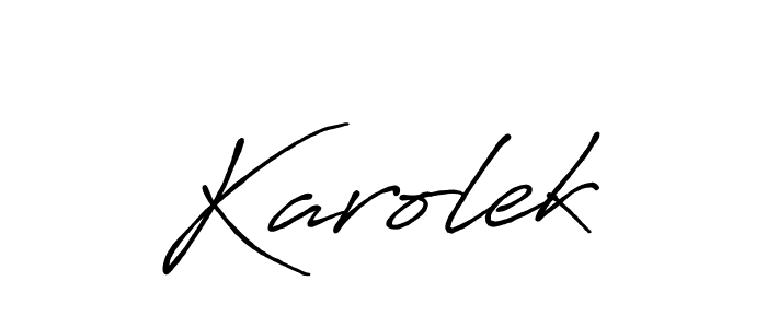 How to make Karolek signature? Antro_Vectra_Bolder is a professional autograph style. Create handwritten signature for Karolek name. Karolek signature style 7 images and pictures png