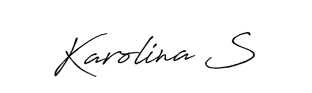 Karolina S stylish signature style. Best Handwritten Sign (Antro_Vectra_Bolder) for my name. Handwritten Signature Collection Ideas for my name Karolina S. Karolina S signature style 7 images and pictures png