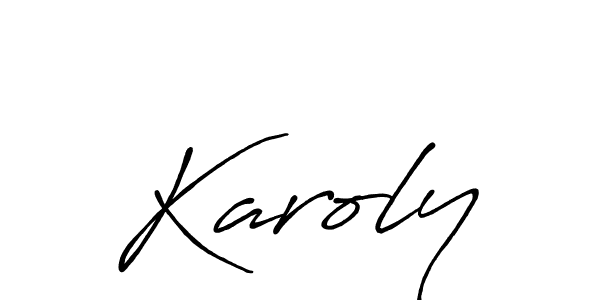 Karoly stylish signature style. Best Handwritten Sign (Antro_Vectra_Bolder) for my name. Handwritten Signature Collection Ideas for my name Karoly. Karoly signature style 7 images and pictures png