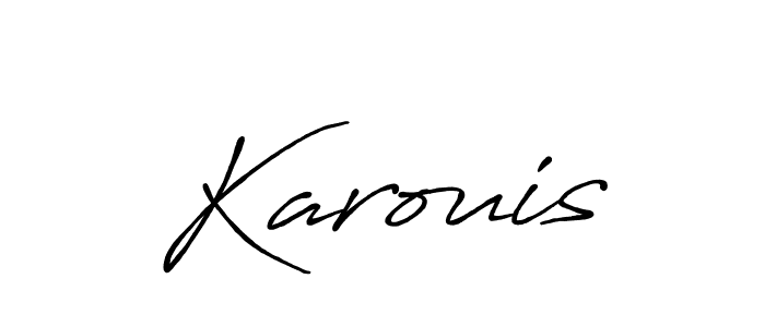 You should practise on your own different ways (Antro_Vectra_Bolder) to write your name (Karouis) in signature. don't let someone else do it for you. Karouis signature style 7 images and pictures png