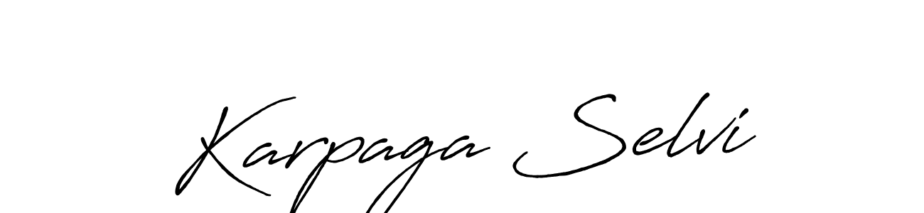Create a beautiful signature design for name Karpaga Selvi. With this signature (Antro_Vectra_Bolder) fonts, you can make a handwritten signature for free. Karpaga Selvi signature style 7 images and pictures png