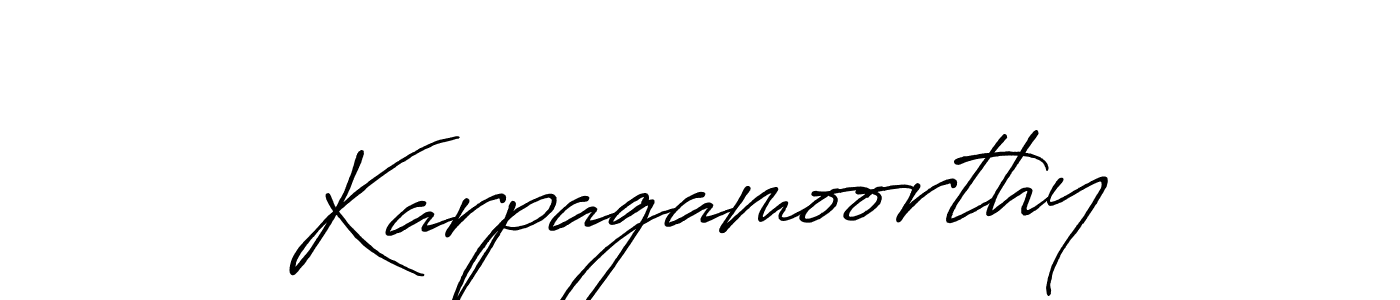 How to make Karpagamoorthy name signature. Use Antro_Vectra_Bolder style for creating short signs online. This is the latest handwritten sign. Karpagamoorthy signature style 7 images and pictures png
