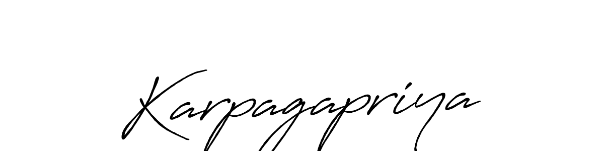 Karpagapriya stylish signature style. Best Handwritten Sign (Antro_Vectra_Bolder) for my name. Handwritten Signature Collection Ideas for my name Karpagapriya. Karpagapriya signature style 7 images and pictures png