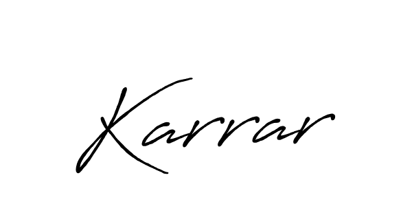 Make a beautiful signature design for name Karrar. With this signature (Antro_Vectra_Bolder) style, you can create a handwritten signature for free. Karrar signature style 7 images and pictures png