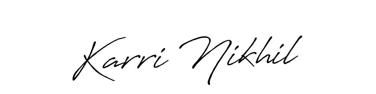 How to make Karri Nikhil signature? Antro_Vectra_Bolder is a professional autograph style. Create handwritten signature for Karri Nikhil name. Karri Nikhil signature style 7 images and pictures png