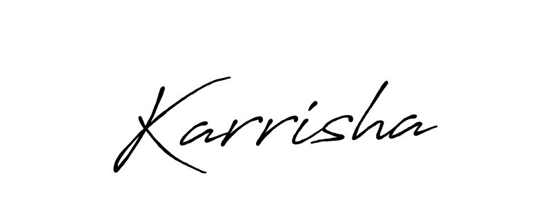 Use a signature maker to create a handwritten signature online. With this signature software, you can design (Antro_Vectra_Bolder) your own signature for name Karrisha. Karrisha signature style 7 images and pictures png