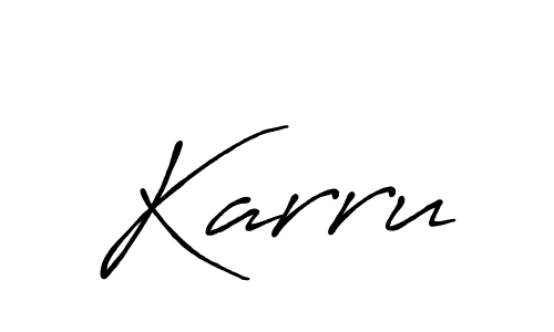 Karru stylish signature style. Best Handwritten Sign (Antro_Vectra_Bolder) for my name. Handwritten Signature Collection Ideas for my name Karru. Karru signature style 7 images and pictures png